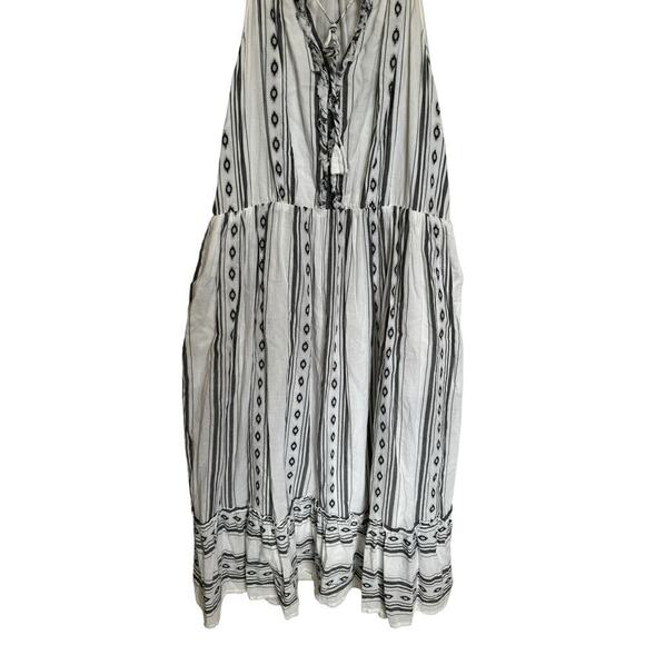 Roller Rabbit Odelle Dress Sleeveless Geometric Stripe Cotton Gray White Size XL - Picture 6 of 12